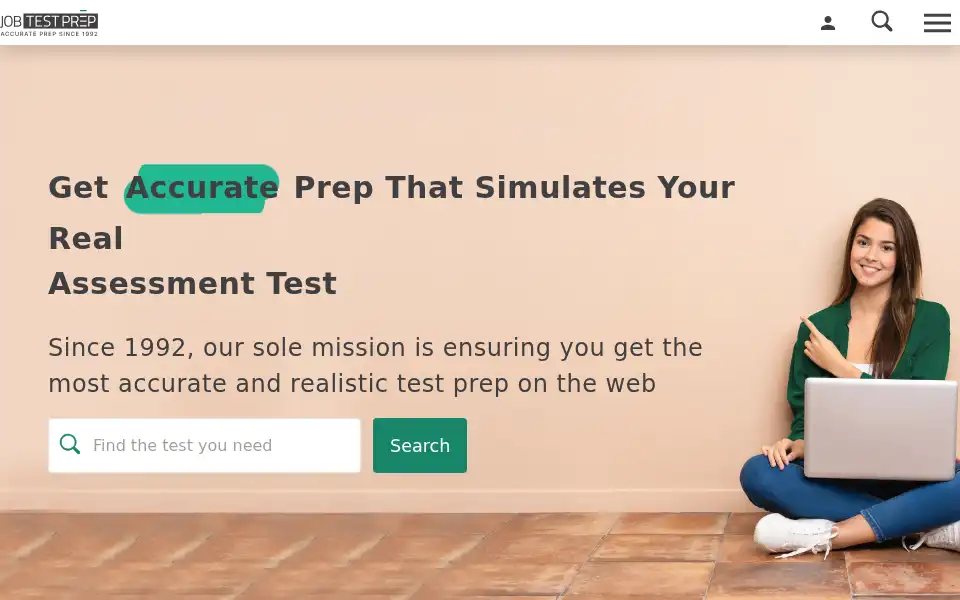 Screenshot of jobtestprep.co.uk