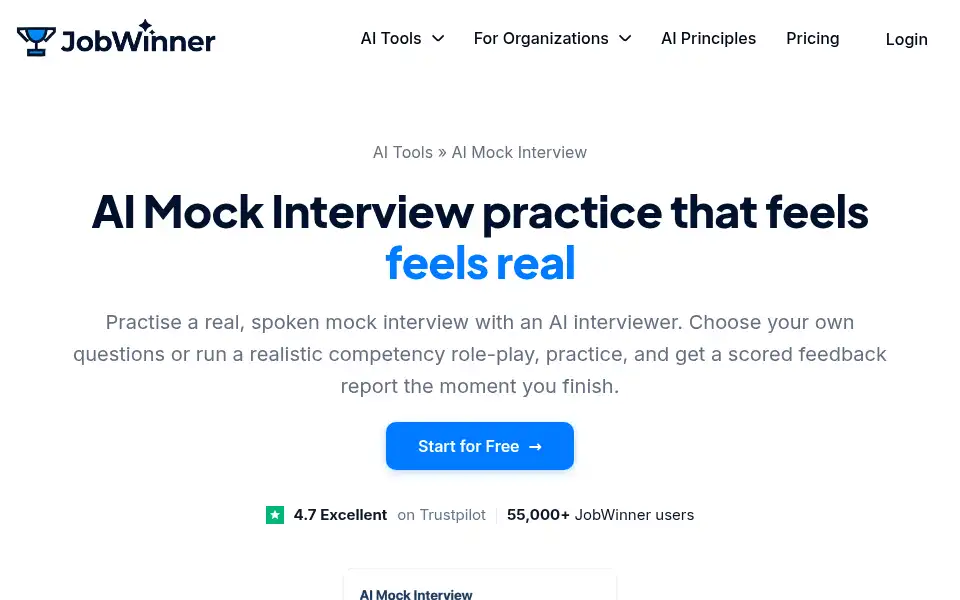 Screenshot of jobwinner.ai