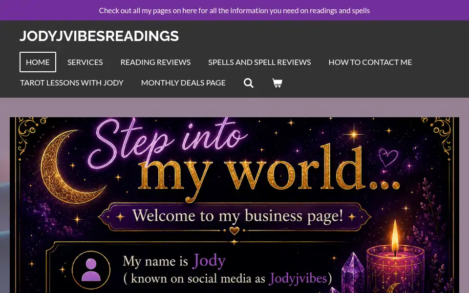 Screenshot of jodyjvibesreadings.co.uk