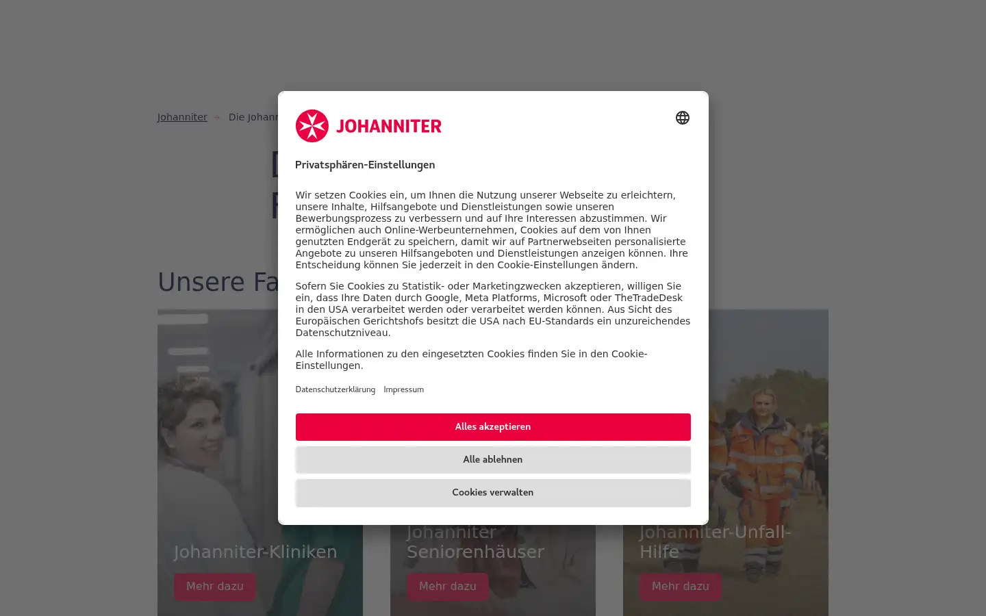 Screenshot of johanniter.de