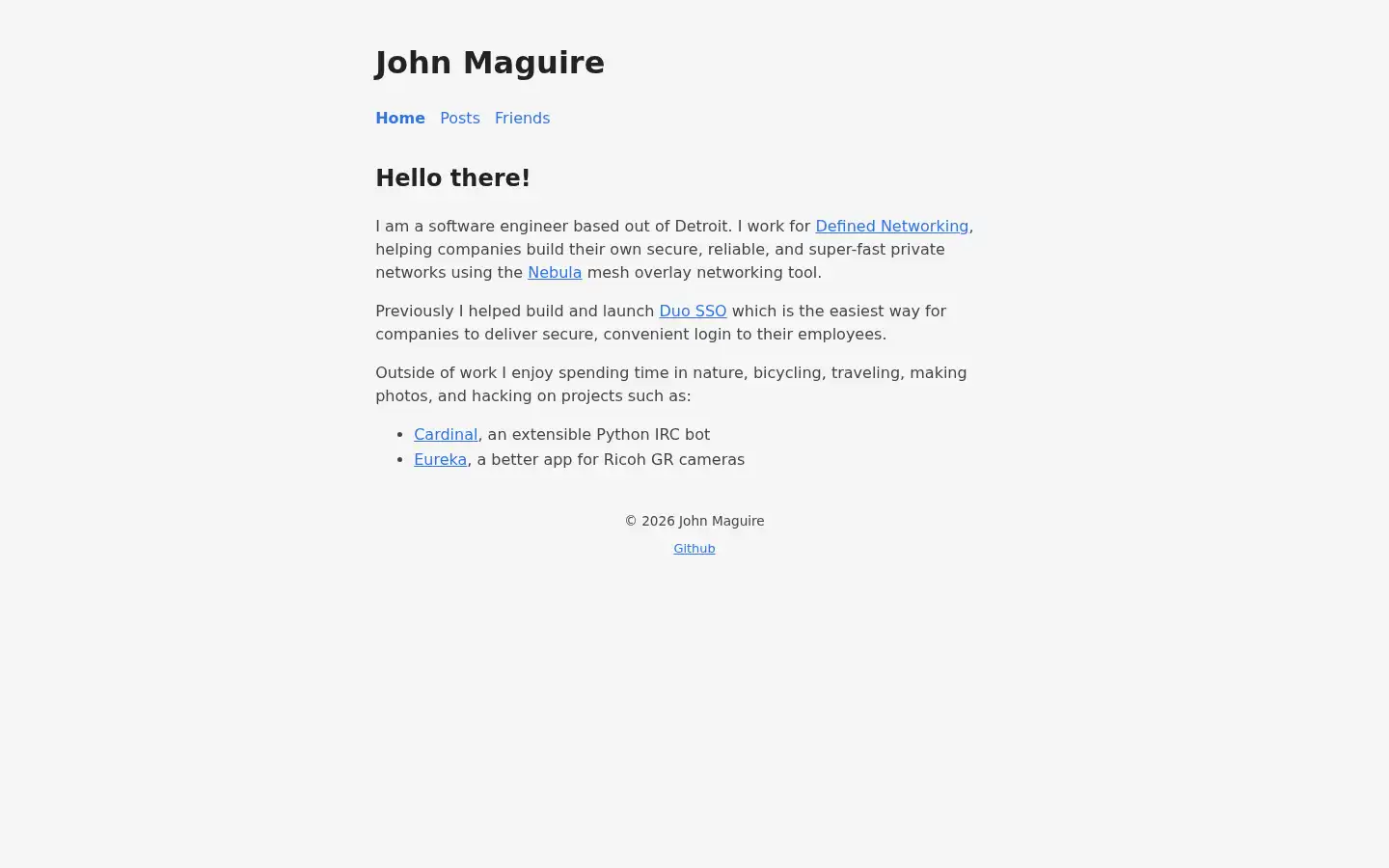 Screenshot of johnmaguire.me