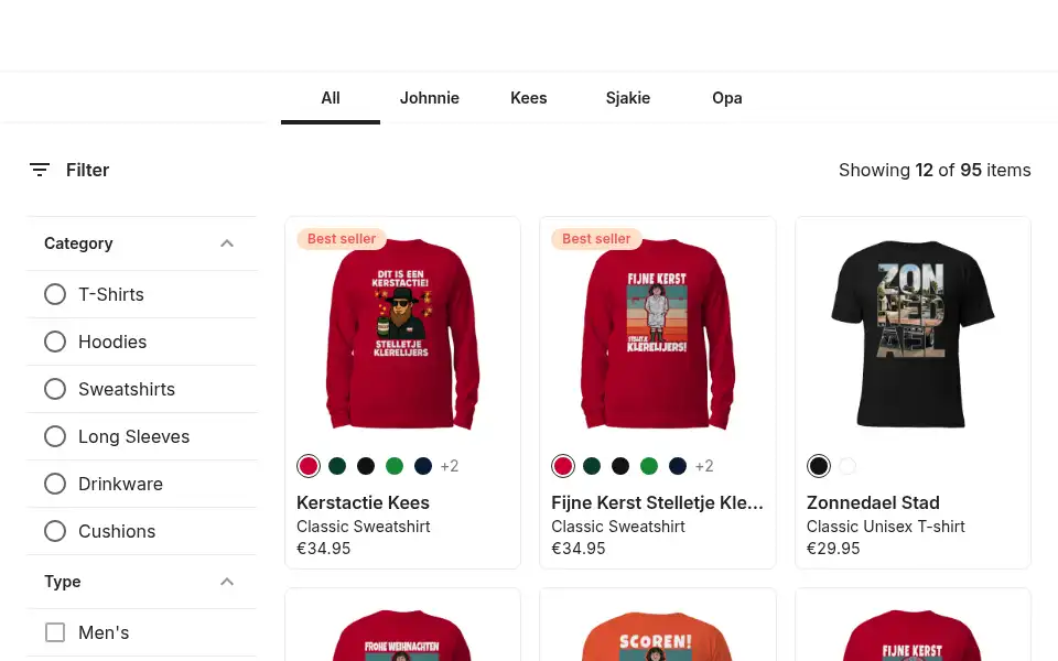 Screenshot of johnniekees.com