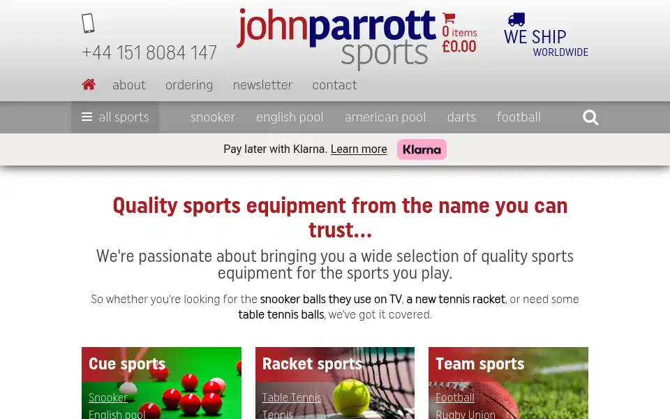 Screenshot of johnparrottsports.com