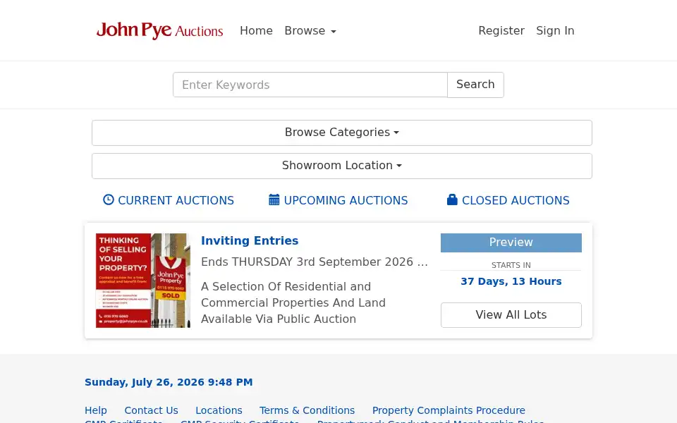 Screenshot of johnpyeproperty.co.uk