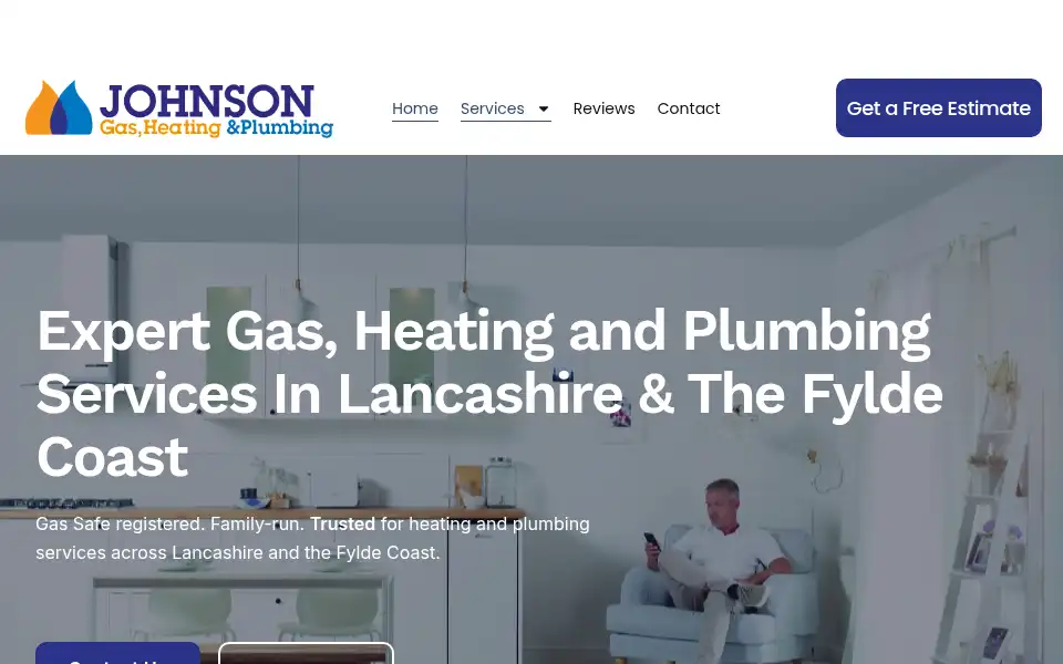 Screenshot of johnsongas.co.uk