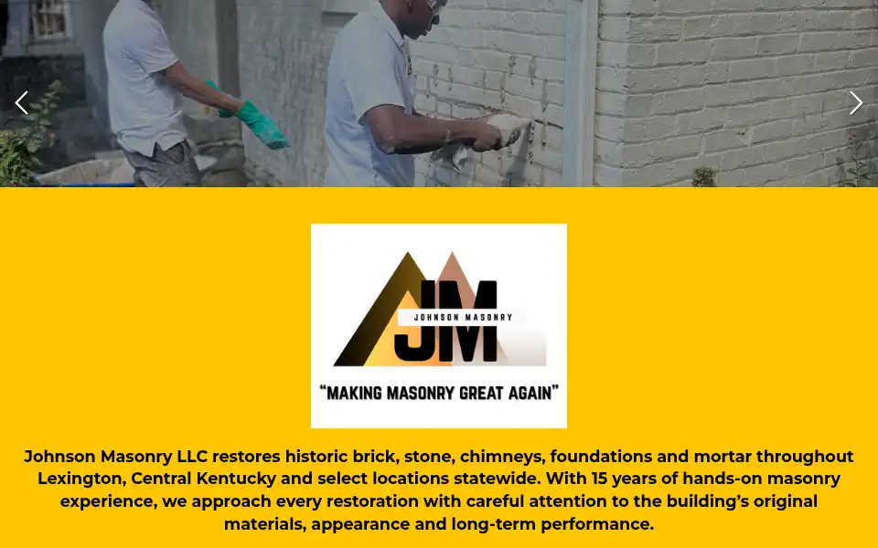 Screenshot of johnsonmasonry.net