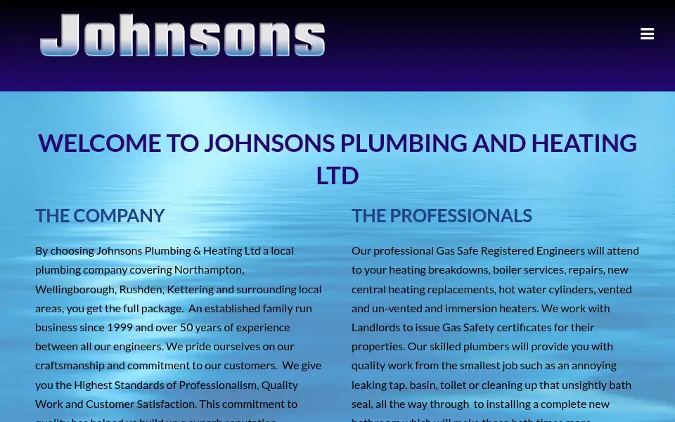 Screenshot of johnsons-plumbing.co.uk