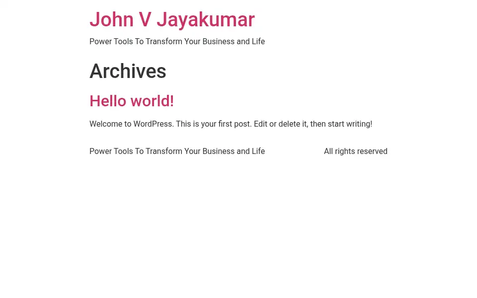 Screenshot of johnvjayakumar.com