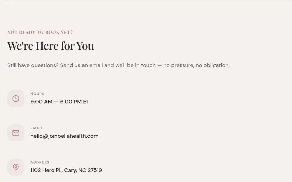 Screenshot of joinbellahealth.com