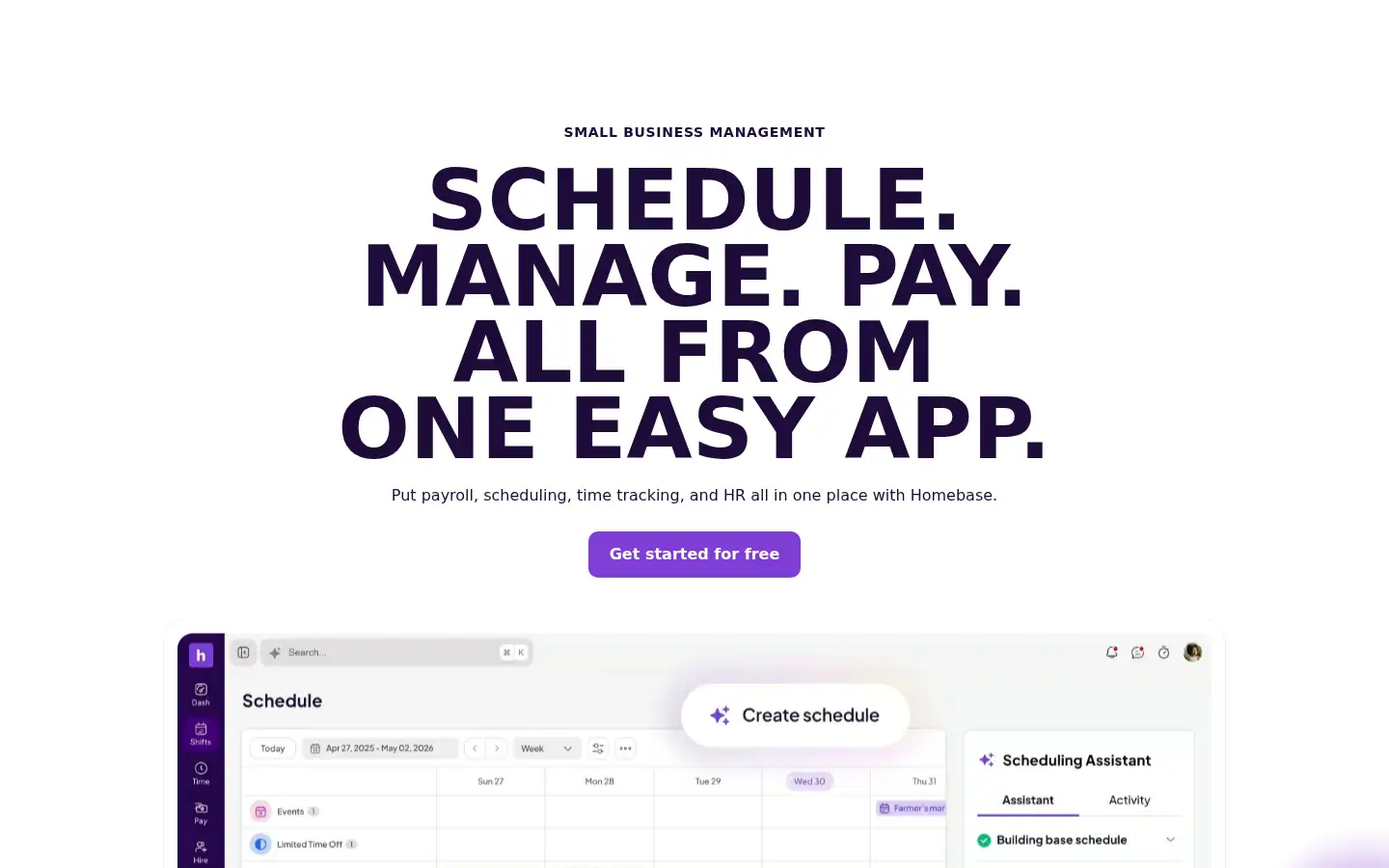 Screenshot of joinhomebase.com