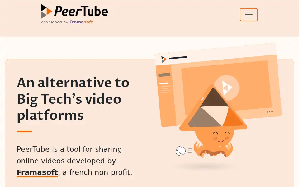 Screenshot of joinpeertube.org