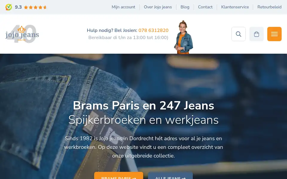 Screenshot of jojojeans.nl