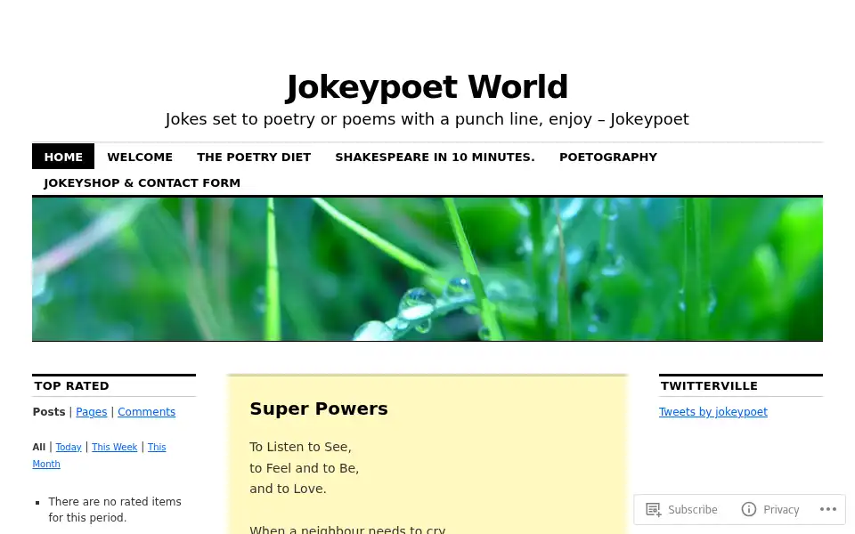 Screenshot of jokeypoet.wordpress.com