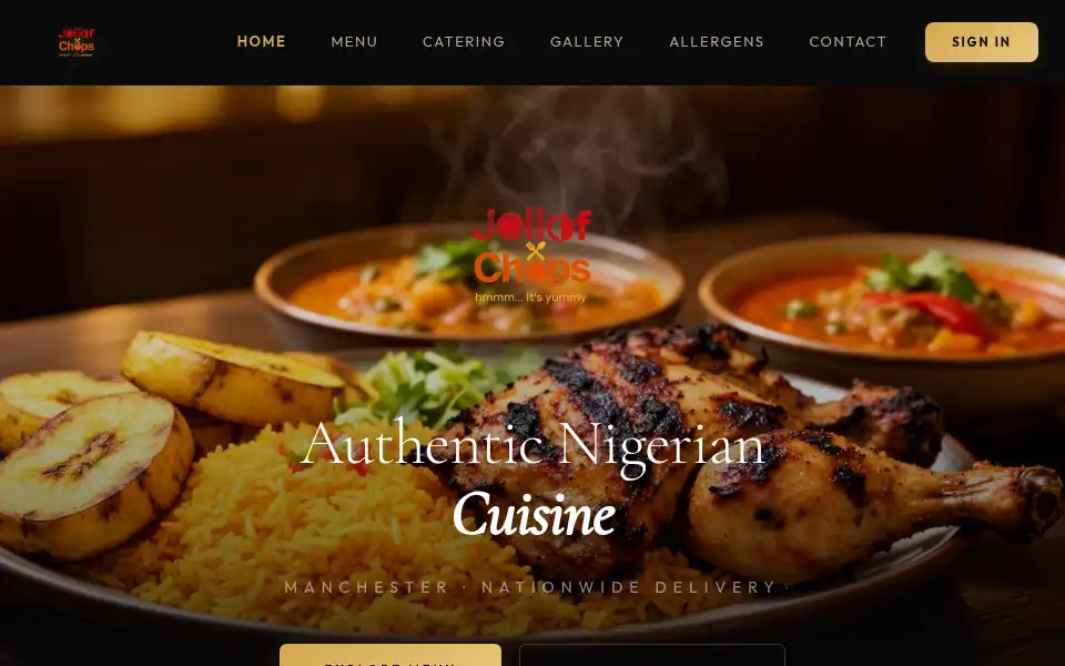 Screenshot of jollofandchops.com