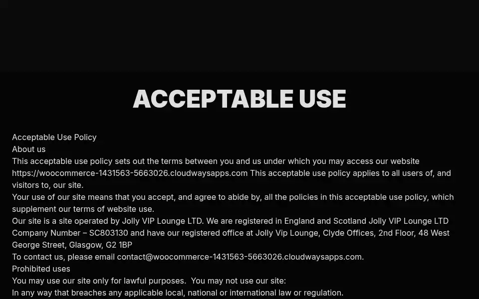 Screenshot of jollyviplounge.co.uk