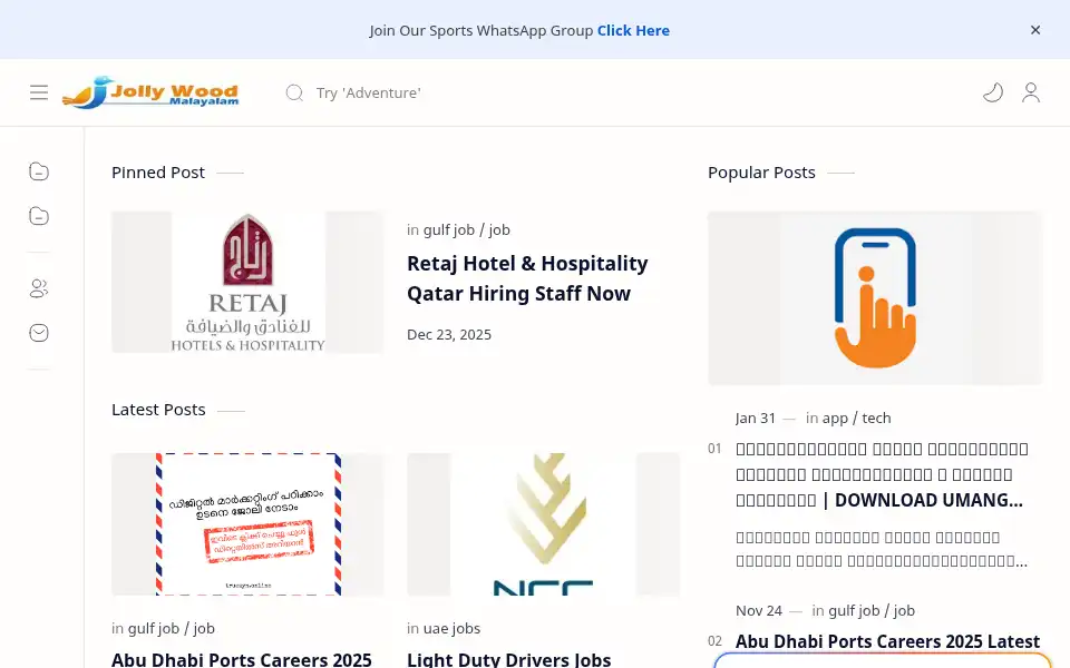 Screenshot of jollywoodmalayalam.com