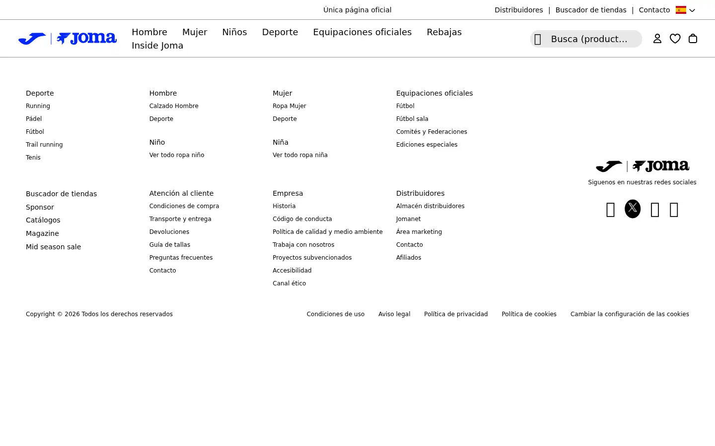 Screenshot of joma-sport.com