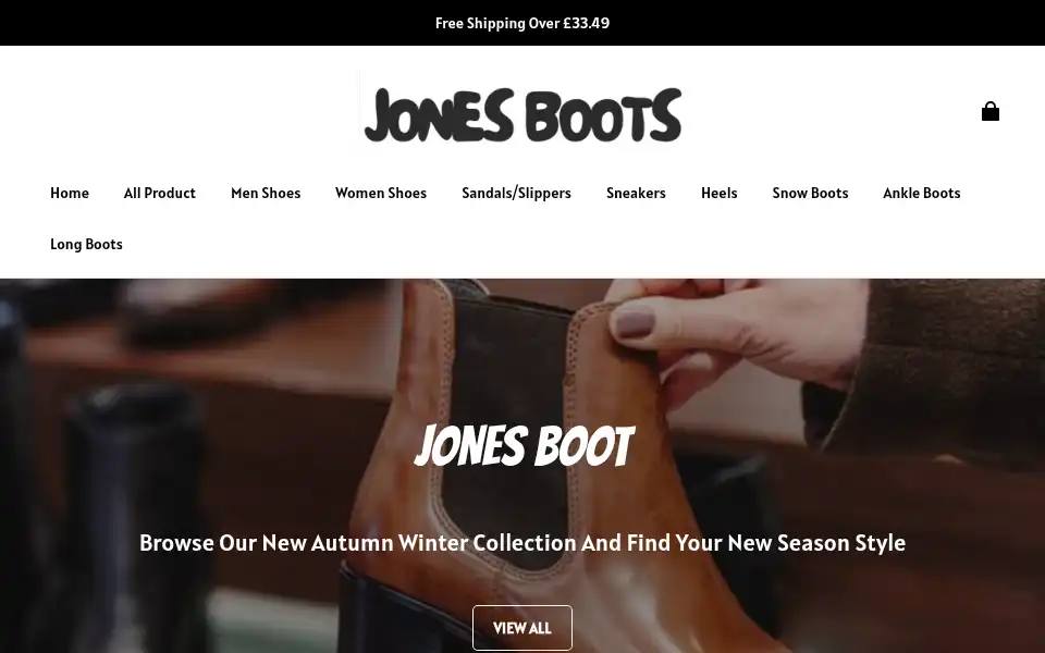 Screenshot of jonesshoes.com