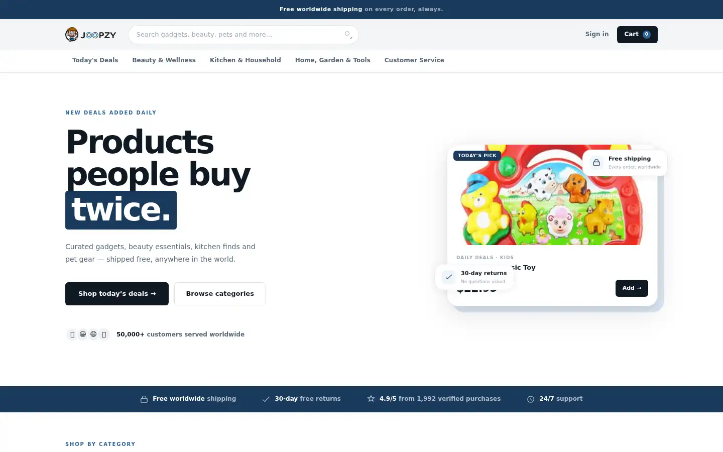 Screenshot of joopzy.com