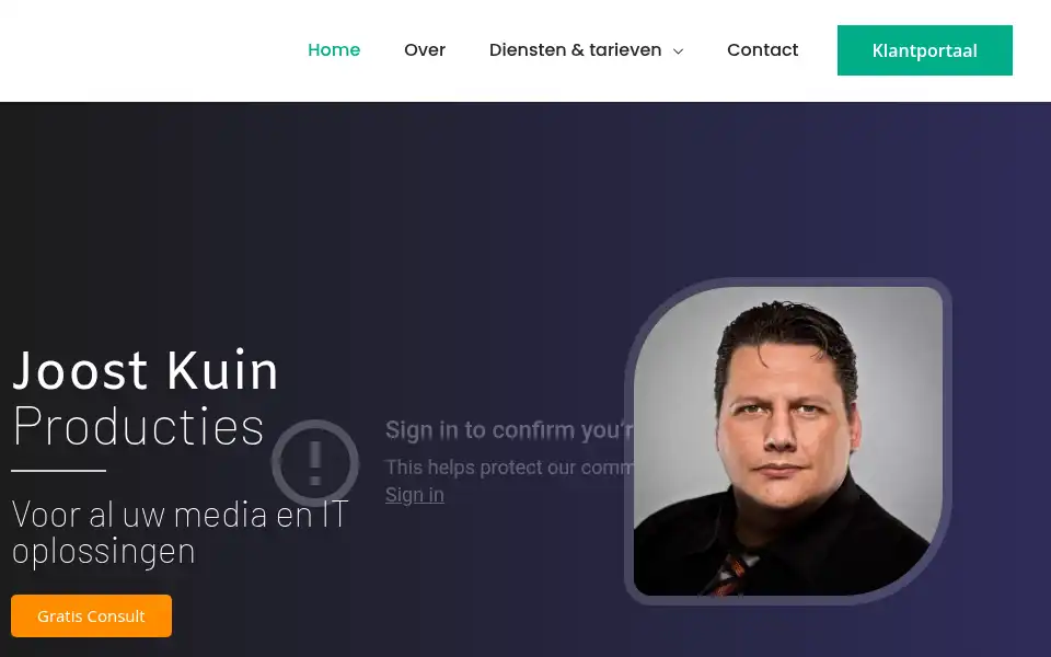Screenshot of joostkuinproducties.nl