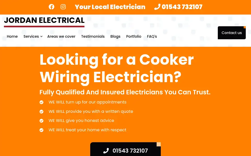 Screenshot of jordanelectricalservices.co.uk