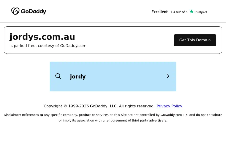 Screenshot of jordys.com.au