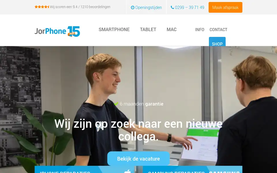 Screenshot of jorphone.nl