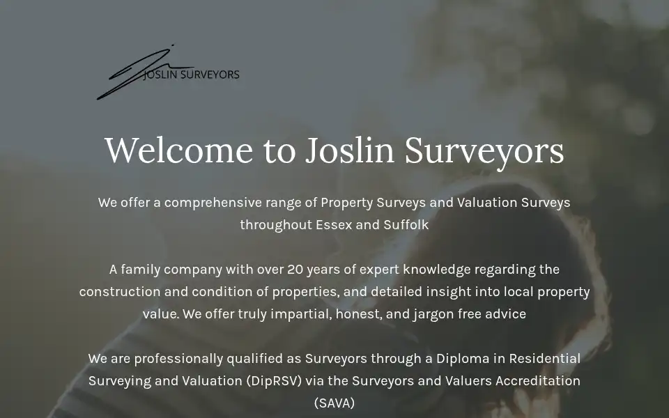 Screenshot of joslinsurveyors.co.uk