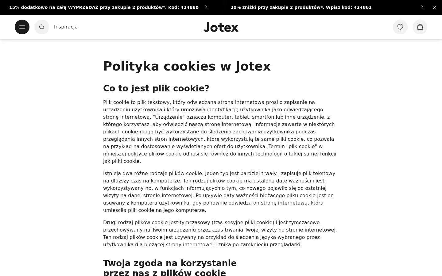 Screenshot of jotex.pl
