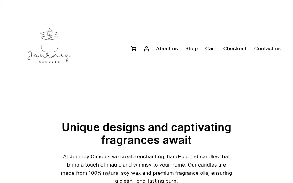 Screenshot of journeycandles.co.za