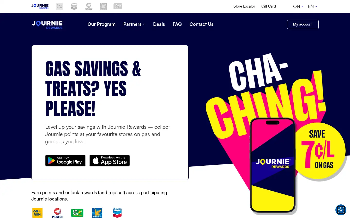 Screenshot of journie.ca
