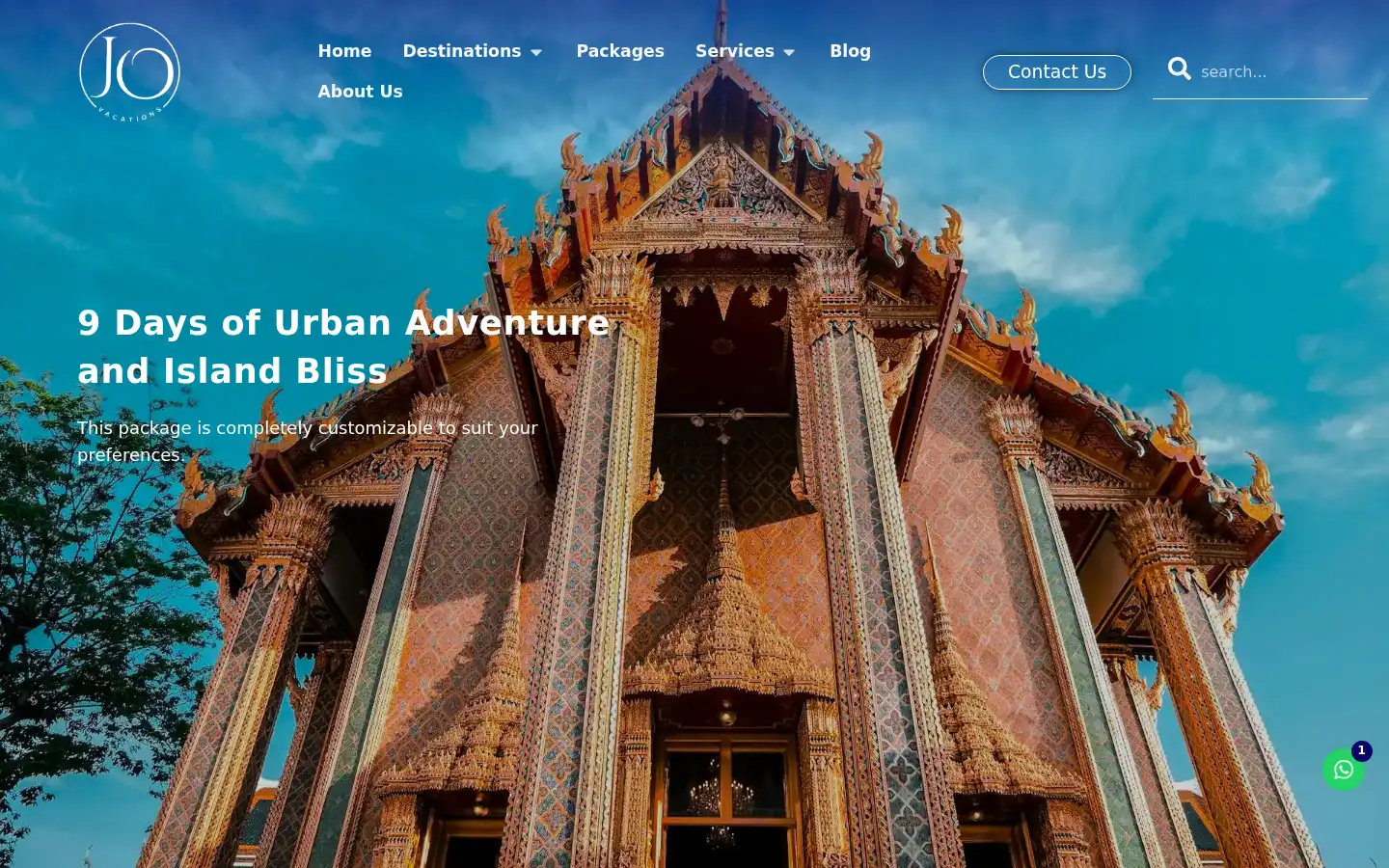Screenshot of jovacations.com