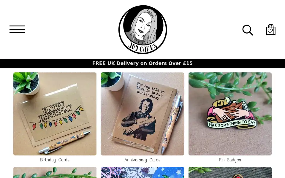 Screenshot of joycards.co.uk