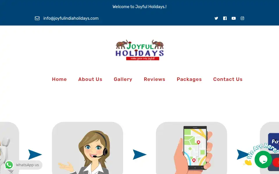 Screenshot of joyfulindiaholidays.com