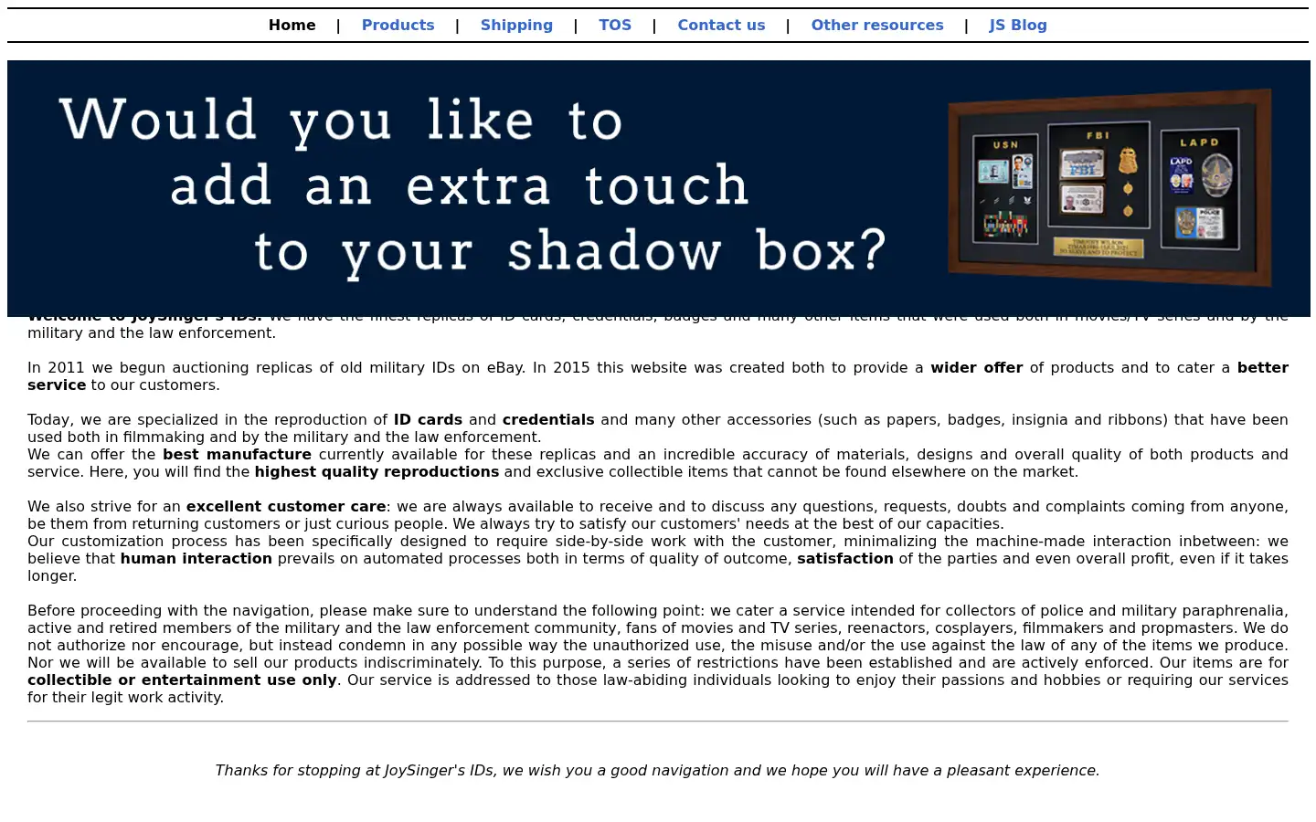 Screenshot of joysingersids.com
