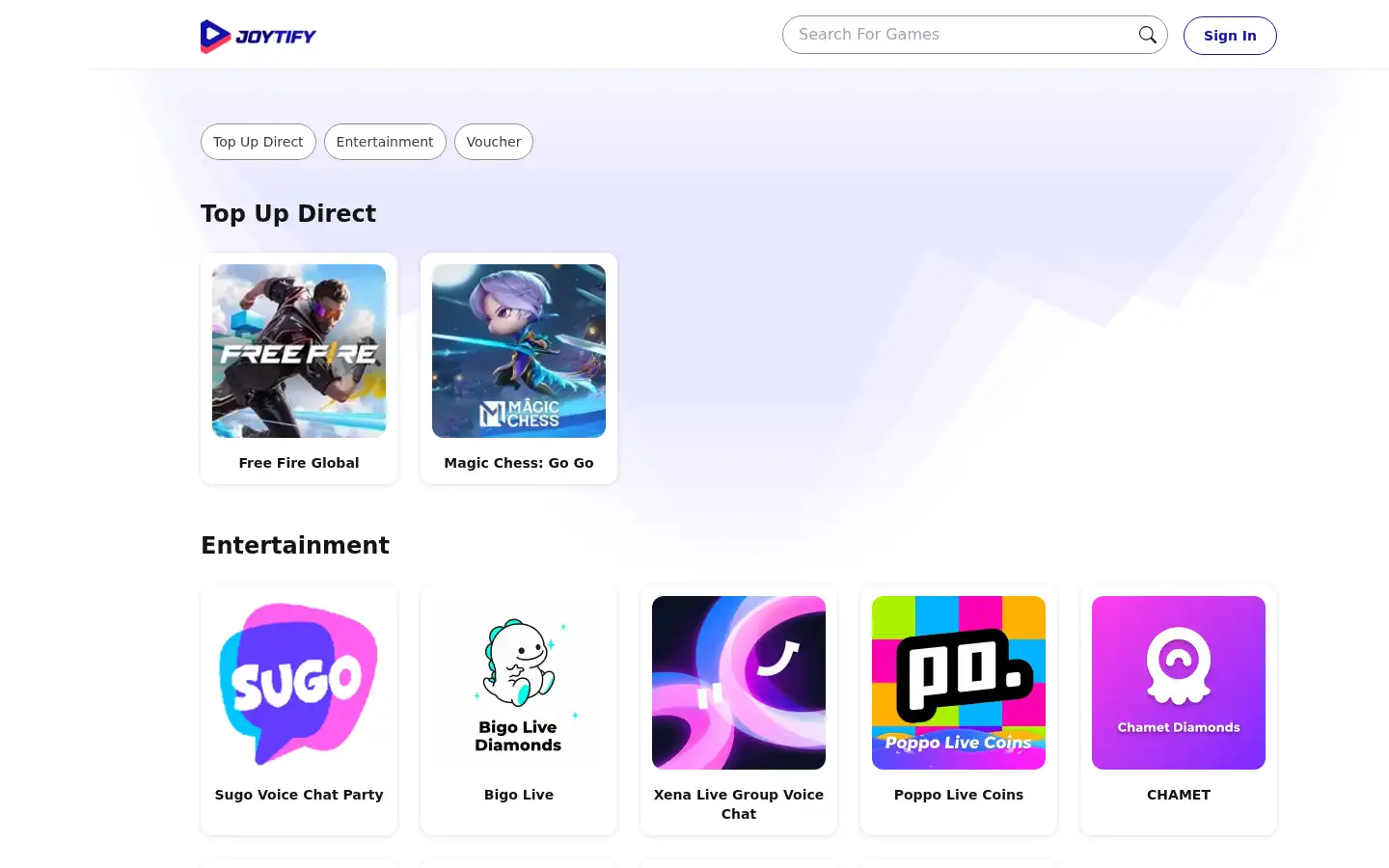 Screenshot of joytify.com