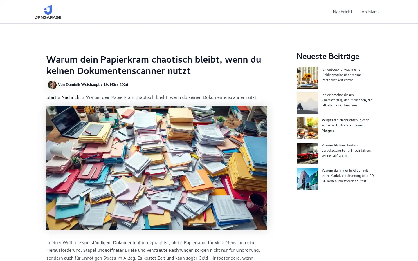 Screenshot of jpngarage.de
