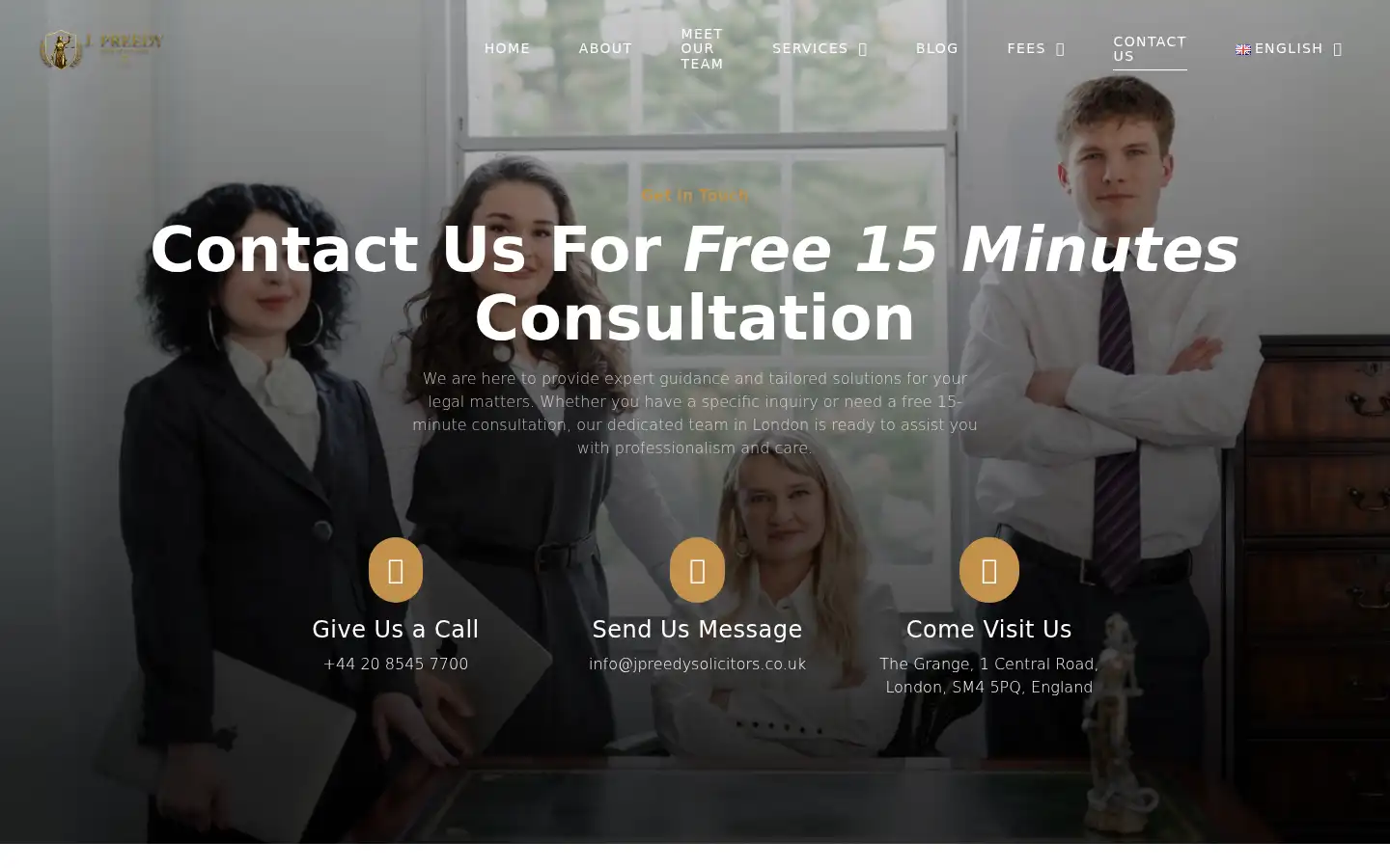 Screenshot of jpreedysolicitors.co.uk