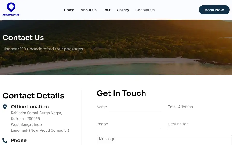 Screenshot of jpsholidays.com