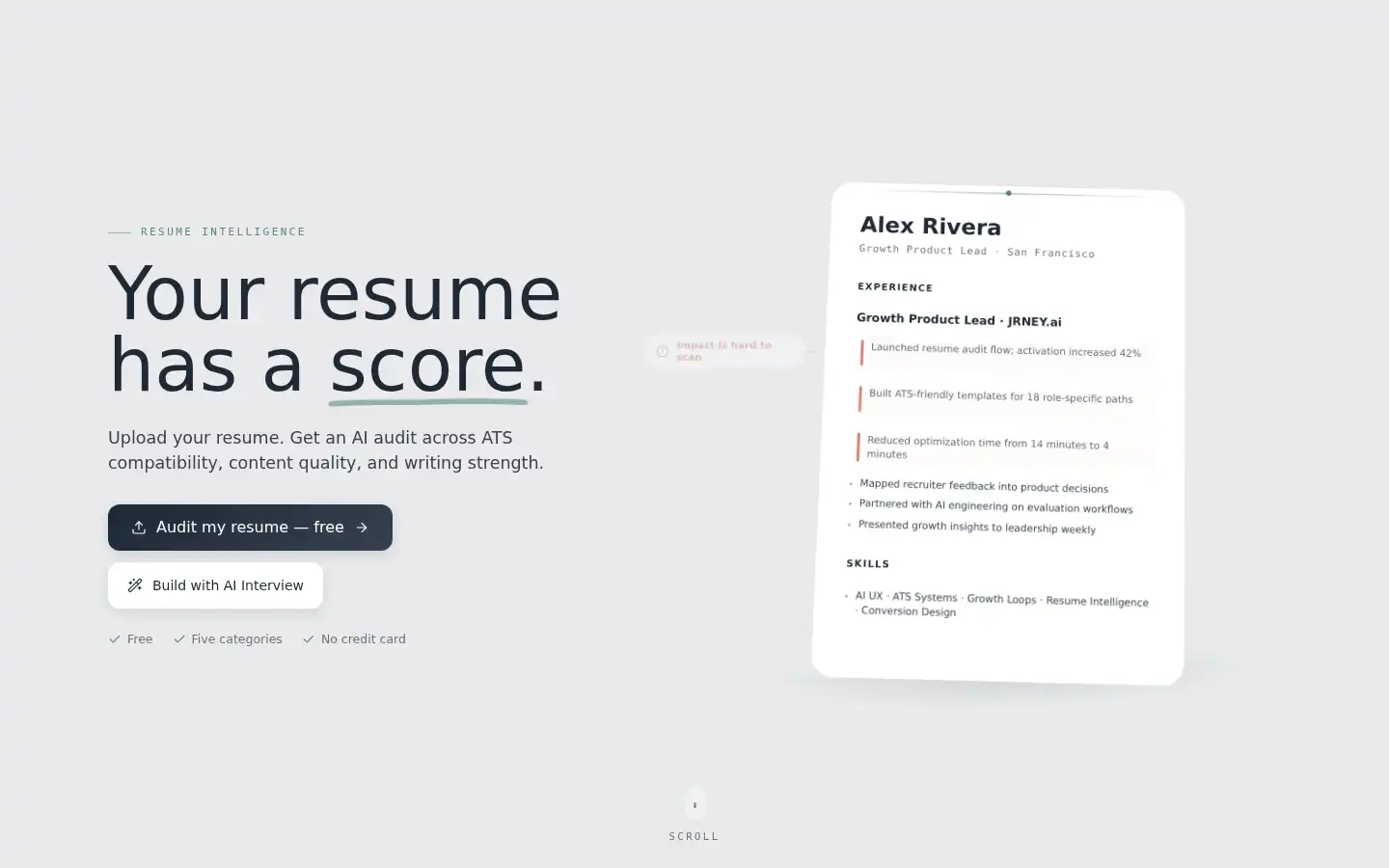 Screenshot of jrney.ai