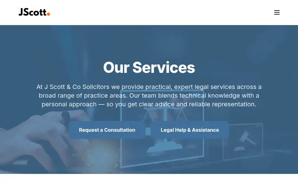 Screenshot of jscottlegal.co.uk