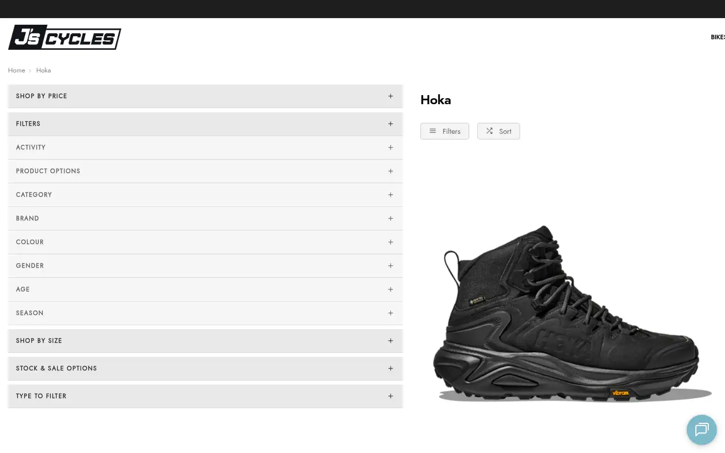 Screenshot of jscycleshack.com