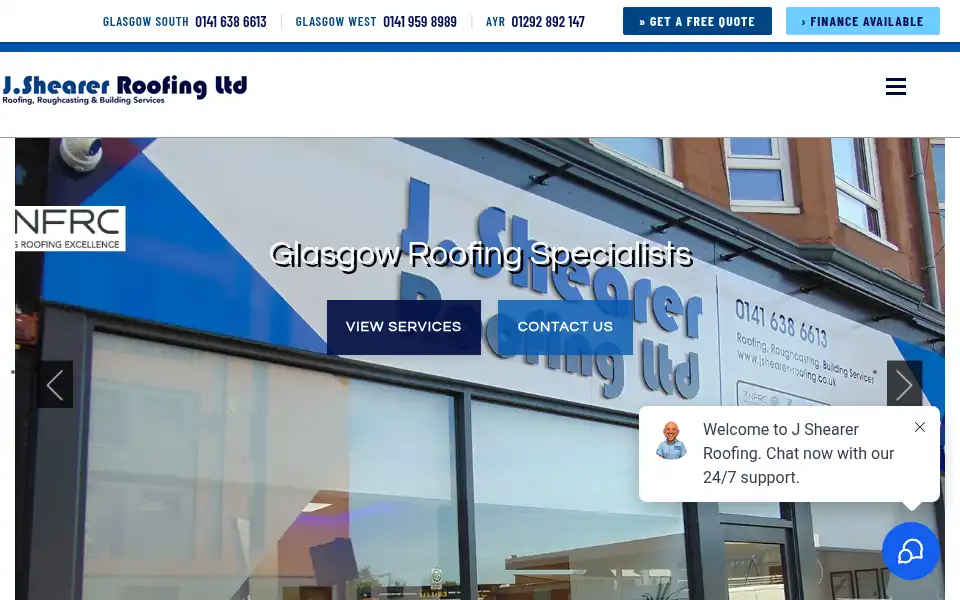 Screenshot of jshearer-roofing.co.uk