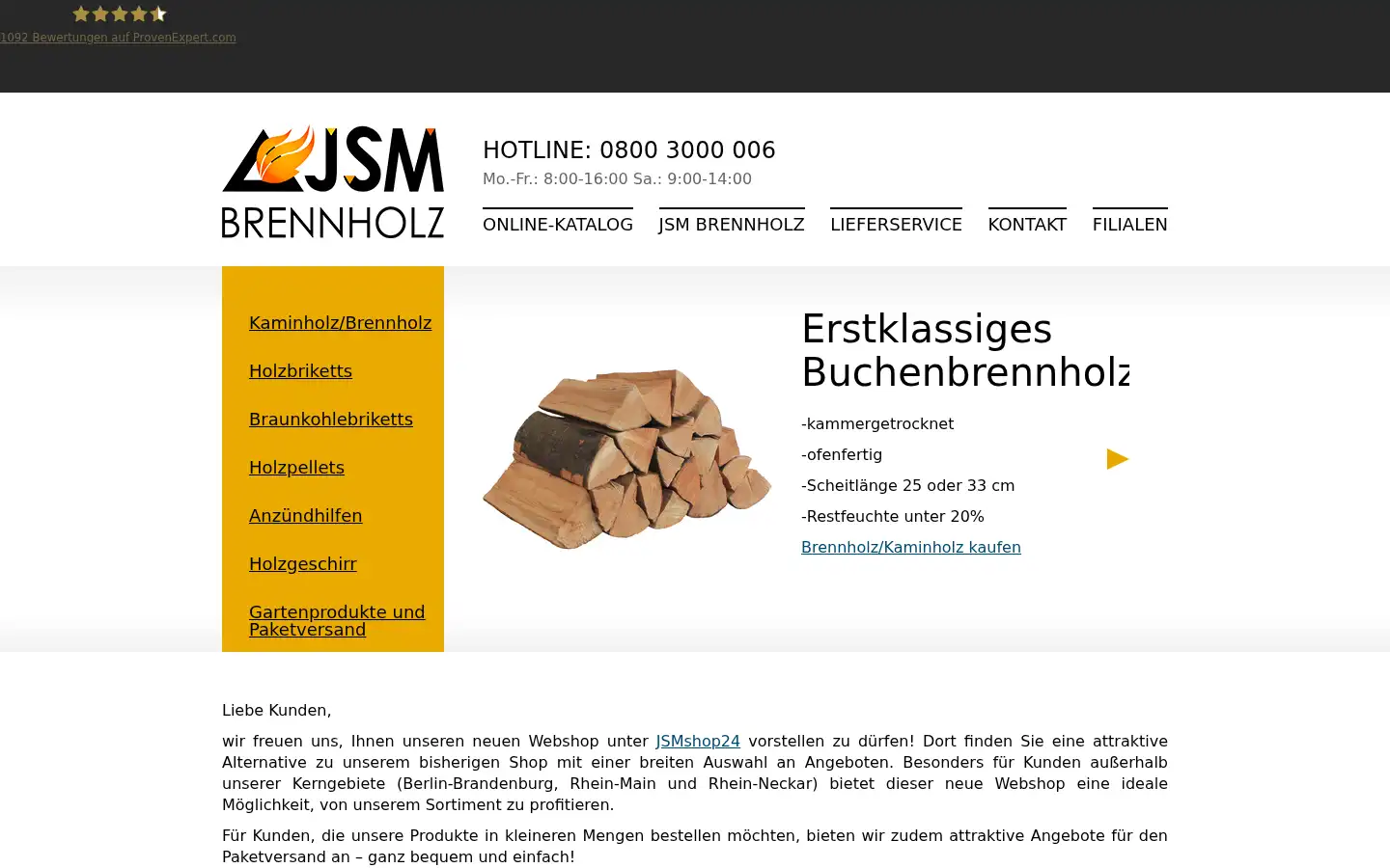 Screenshot of jsm-brennholz.de