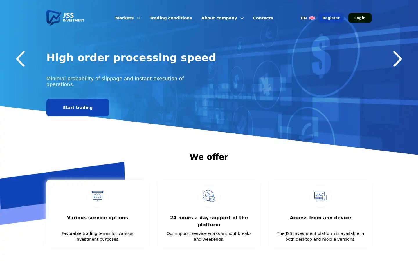 Screenshot of jss-investment.com