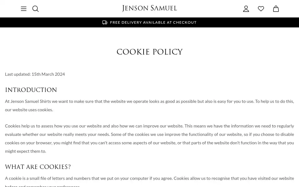 Screenshot of jsshirts.co.uk