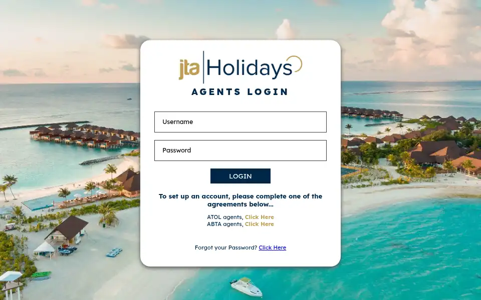 Screenshot of jtaholidays.co.uk