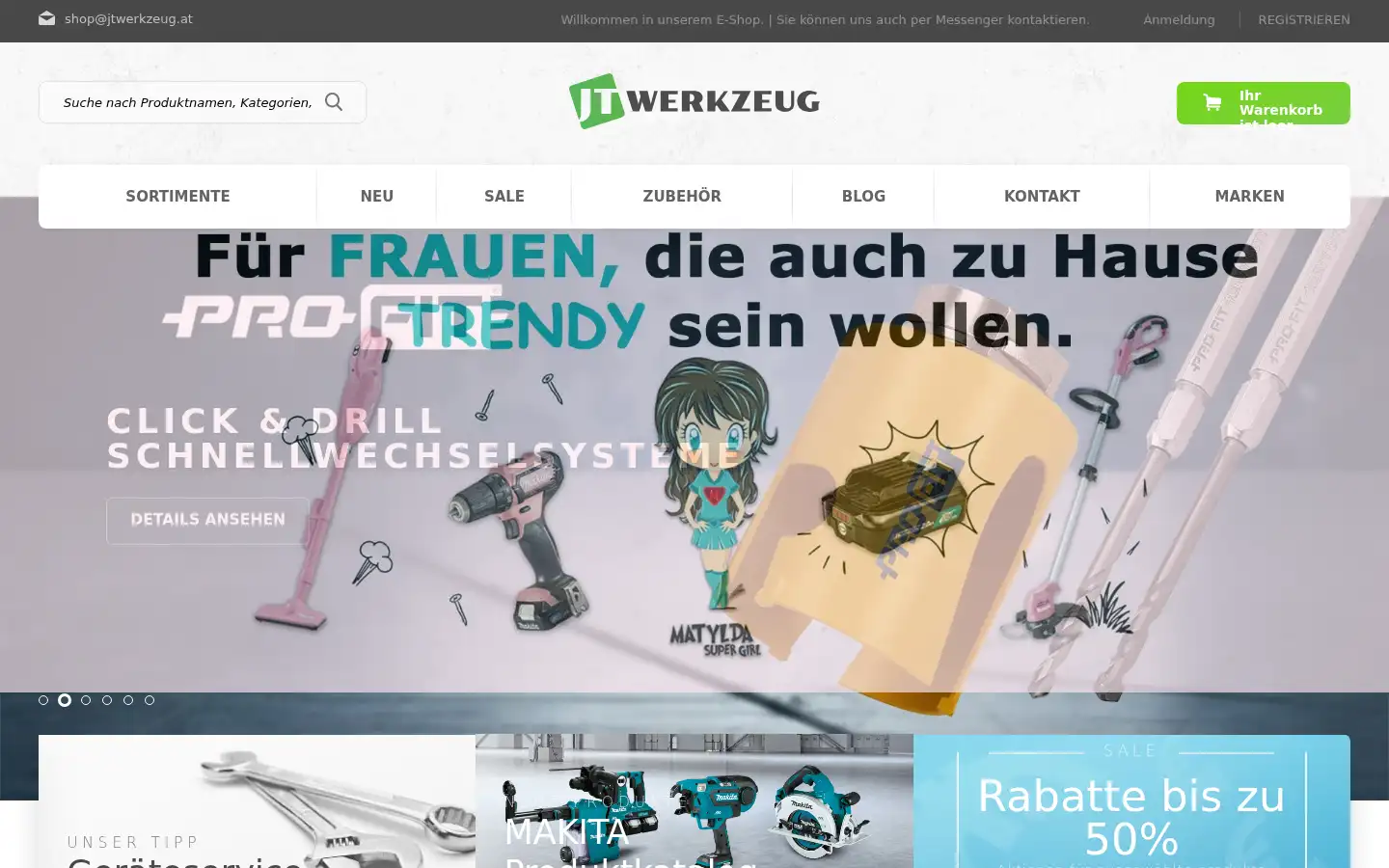 Screenshot of jtwerkzeug.at