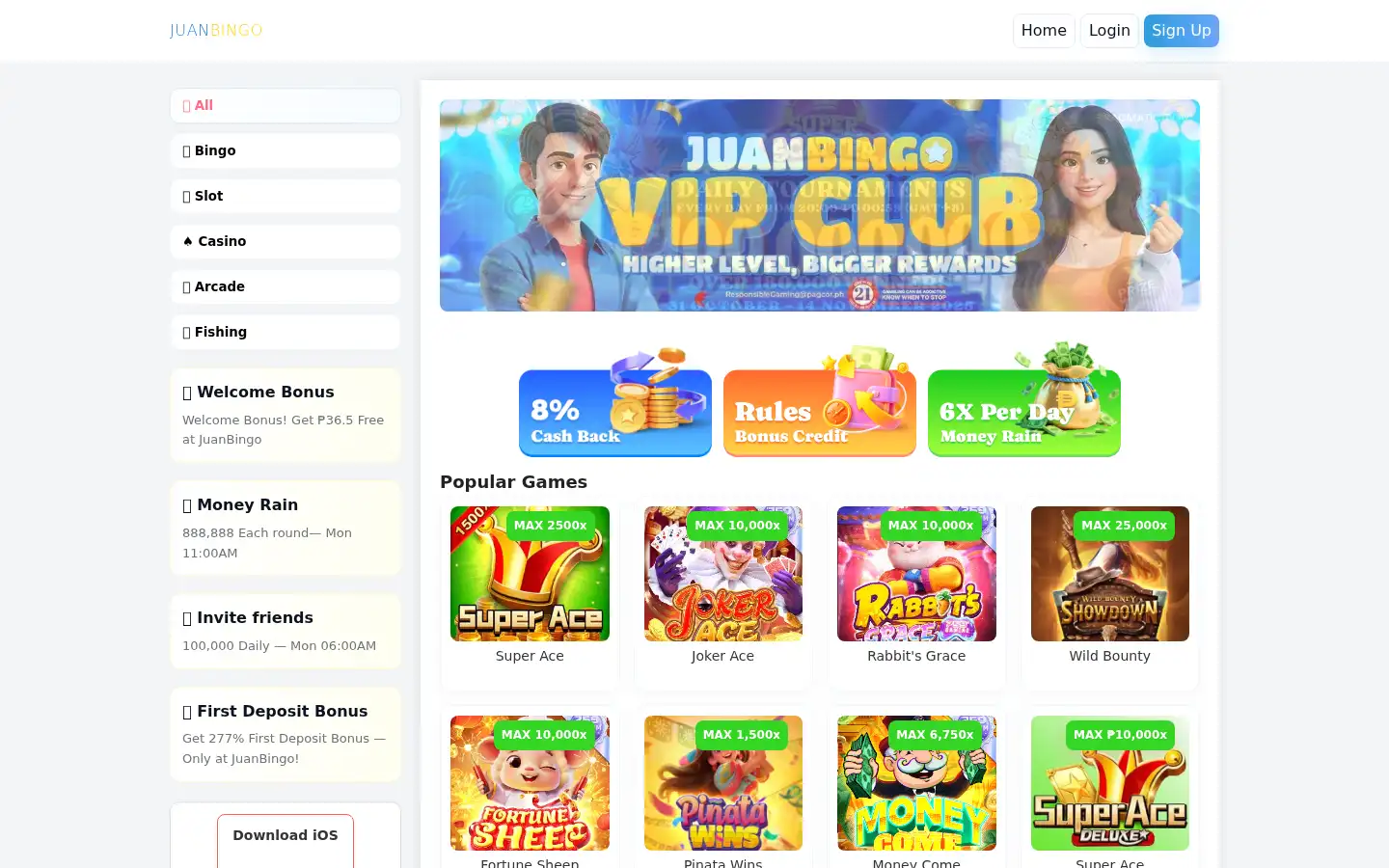 Screenshot of juan-bingo.com