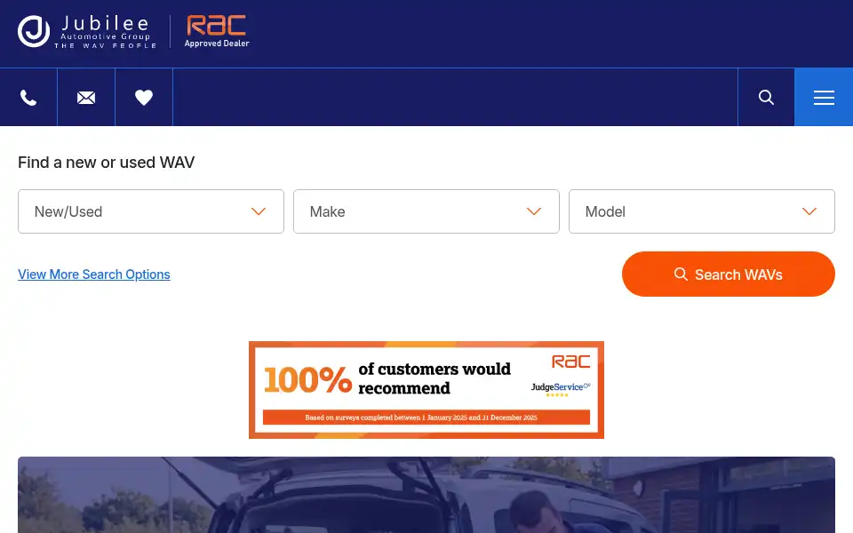 Screenshot of jubileemobility.co.uk